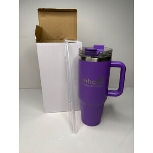 Enhabit Purple Tumbler Mug with Handle and Lid 30 oz